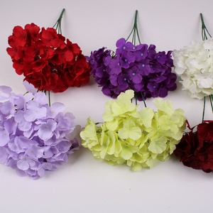 Fleur artificielle, hydrangea à cinq têtes, décoration pour la maison, salon, mariage, scène, arrangement floral en soie, bouquet - Product Image 2