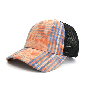 Gorra Trucker de Malla con Corona Estructurada y Diseño a Cuadros de 6 Paneles, Personalizable con Logotipo OEM, de Alta Calidad - Product Image 4