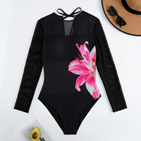 JSN 2025 Nieuwe Custom Fashion One Piece Bikini met Zwemjurk Eco-vriendelijke Stof Zwempak Groothandel Doorzichtige Print Strandkleding