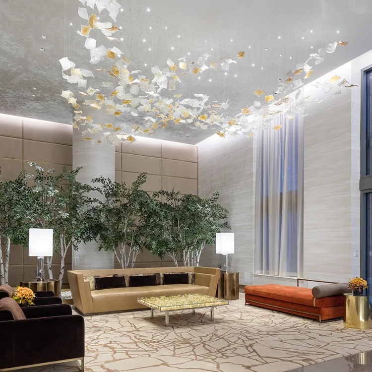 Customizable New Design Decorative Lobby Project Crystals Stainless Steel Chandelier For Hotels