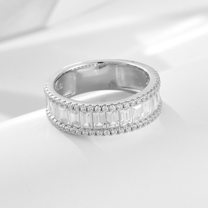 Juego de Anillos de Boda de Plata 925, Joyería Fina al por Mayor, Anillos de Compromiso y Eternidad con Microincrustaciones de Circonio para Mujer - Product Image 6