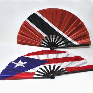 Abanicos Plegables Personalizados de 13 Pulgadas con Impresión de Bandera Nacional y Logotipo para Fiestas y Carnavales |   Abanicos de Bambú al por Mayor para Eventos y Promociones - Product Image 4