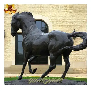 Escultura de estatua de bronce para jardín, escultura de estatua de caballo antiguo de tamaño real de Latón para Decoración al aire libre