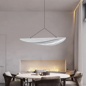 โคมไฟแขวนเพดานตกแต่งบ้าน BAHE 2024 โคมไฟระย้าผ้า 1 ชิ้น โครงเหล็ก ชุบโครเมียม ขนาดใหญ่ สไตล์นอร์ดิก โมเดิร์น ไฟ LED สำหรับตกแต่งภายใน ดีไซน์มินิมอล ผ้าไหม - Product Image 5