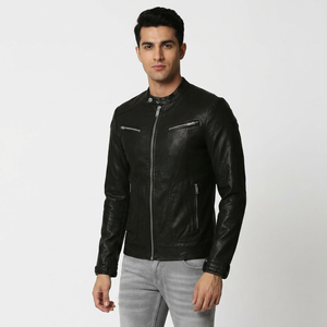 Breathable Premium Quality Durable Stylish Men's Genuine Leather Jacket for Autumn Season with Vintage Style 320g Fabric <b>Weight</b> - Product Image 1