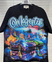 Koleksi Pakaian Pria Trendy Berkualitas Tinggi Majestic Shirts, Kaos Pria Crop Berhias Rhinestone Majestik, Streetwear Pabrik OEM