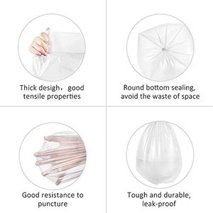 Bolsas de Basura Transparentes Desechables de 4 Galones 50x60cm para Baño, Dormitorio y Oficina - Product Image 5