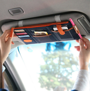 4 colores <span class=keywords><strong>Universal</strong></span> Auto Interior accesorios bolsa de almacenamiento de la visera de sol del coche organizador - Product Image 3
