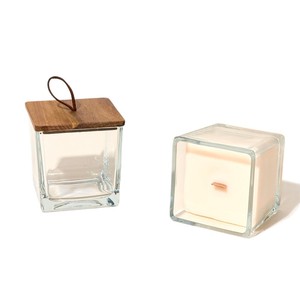 Nieuwe stijl 300ml vierkante transparante hittebestendige glazen kaarsenhouder licht luxe pot aromatherapie kaarsenhouder herbruikbaar duurzaam - Product Image 1