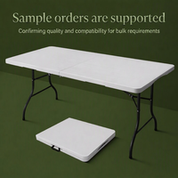 Table pliante portable transfrontalière au design minimaliste moderne, taille 6 pieds, pour la vente de rue et l'ameublement extérieur