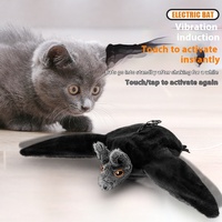 Ensemble de jouets interactifs pour chat : chauve-souris et oiseau bioniques de simulation, en plastique écologique et peluche, pour jeu intérieur, entraînement et enrichissement