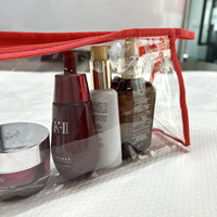 Pochette de rangement portable en PVC pour maquillage, motif lettres, personnalisable avec fermeture éclair, pour l'organisation de voyage, trousse à cosmétiques