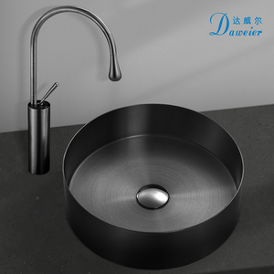 High Quality Handmade European Design Luxury Modern 304 Stainless Steel Top Mount Bathroom Vanity Vessel Sink with <strong>Round</strong> <strong>Basin</strong> - Product Image 4
