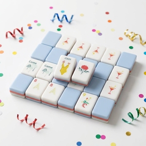 Ensemble <span class=keywords><strong>de</strong></span> Mahjong Américain <span class=keywords><strong>de</strong></span> Luxe Pliable à 4 Couches en Acrylique avec Motif Palmier Tropical pour les Jeux <span class=keywords><strong>de</strong></span> Club Estivaux - Product Image 6