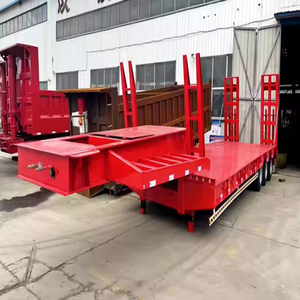Remolques de Plataforma Baja de 3 Ejes y 40 Toneladas, Remolque de Camión de Plataforma Baja de Alta Resistencia, Remolque Lowboy - Product Image 3