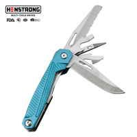 Couteau pliant industriel multi-outils, 6 lames en acier inoxydable, poignée légère en aluminium, scie, ouvre-bouteille, tournevis, EDC