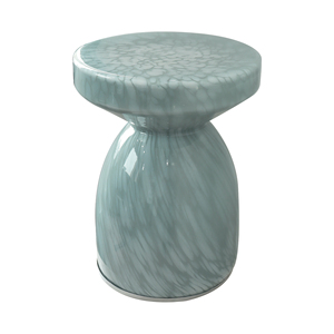 Tavolino in vetro con corpo decorato con motivi artistici per l'arredamento di ufficio e soggiorno - Product Image 2