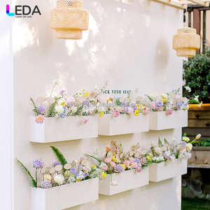 LEDA Custom Wedding Party Decor Large backdrop White Acrylic Square <b>Flower</b> <b>Box</b> Seating chart - Product Image 2