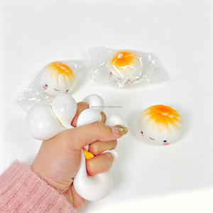 Jouet <span class=keywords><strong>anti</strong></span>-<span class=keywords><strong>stress</strong></span> en forme de boulette de 5,5 cm, couleur dégradée, avec expression faciale, rempli de farine, jouet sensoriel alimentaire simulé - Product Image 4