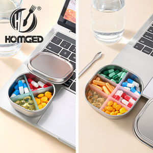 Boîte à pilules portable en acier inoxydable 304, étanche à l'humidité, pour la maison et l'extérieur - Product Image 2