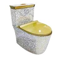 Luxury <b>Toilets</b> Gold Design S-trap One Piece <b>Toilet</b> Dual Flush Water Closet Rimless Flushing <b>Toilet</b> - Product Image 2