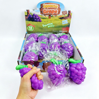 Jouet Squishy en PU en forme de raisin 12*8cm, à rebond lent, simulation de fruit, doux, anti-stress, jouet de décompression, cadeau pour enfants