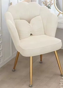Best Sale Modern Plush Gold Casual Armchair Beauty Dresser Makeup Chair Dorm Apartment Hotel Bedroom Backrest <b>Stool</b> - Product Image 4