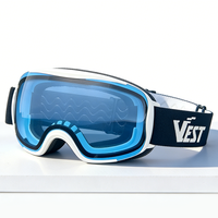 Masques de ski personnalisés, masques de snowboard OTG anti-buée pour location en station, protection UV400, compatibles avec les casques pour hommes, femmes et jeunes