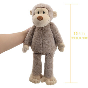 8353 graziosi capelli ricci soffice giocattoli di scimmia di peluche sdraiati con espressioni carine bambole animali selvatiche per bambino 13 pollici scimmia Plushie - Product Image 3