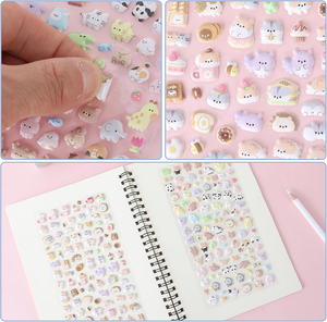 Más de 600 Adhesivos Mini Puffy de Dibujos Animados, 6 Hojas de PVC Impermeable, Adorables Cachorros 3D para Carcasas de Teléfono y Cuadernos - Product Image 6