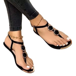 Sommer Outdoor <span class=keywords><strong>Wear</strong></span> Damen Flache Sandale Mode Frauen Freizeit schuhe Strand Prise Toe Low Heel Plus Size Damen Sandalen - Product Image 5