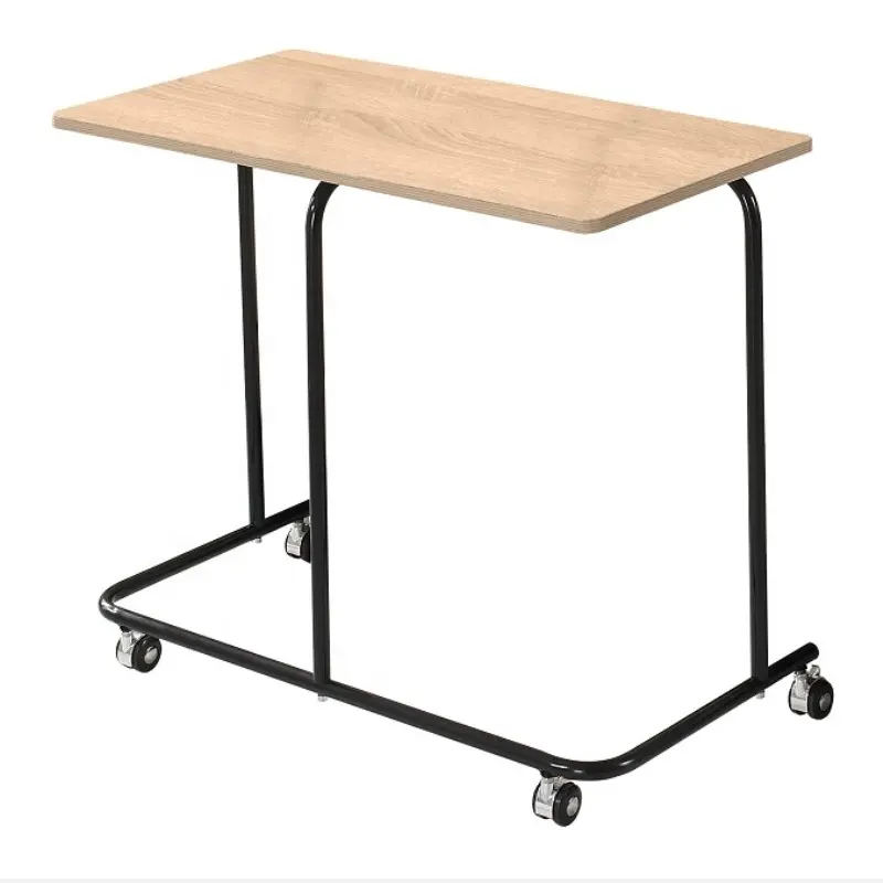 โต๊ะข้างเตียงไม้ขนาดเล็กสำหรับตกแต่งโต๊ะแล็ปท็อปใช้ในบ้านมีล้อ