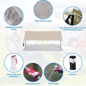 Woqi cắm trại lều vải không thấm nước nơi trú ẩn di động bảo vệ UV và chống rách - Product Image 6