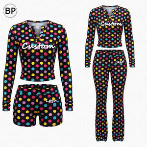 <span class=keywords><strong>Completo</strong></span> Loungewear da <span class=keywords><strong>Donna</strong></span> Due Pezzi Personalizzato Y2K, T-Shirt a Righe a Maniche Lunghe <span class=keywords><strong>e</strong></span> <span class=keywords><strong>Pantaloni</strong></span> Svasati con Vita Pieghevole in Cotone - Product Image 4