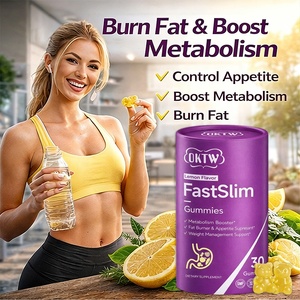 OKTW Fast <strong>Slim</strong> Lemon Flavor Gummies 30 Counts Metabolism Booster Fat Burner Appetite Suppressant Weight Management Support GMP - Product Image 1