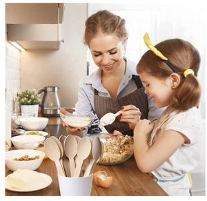 Cuillère en bambou miniature Usa Mairun 3,54 pouces, jetable, style moderne, 100 % biodégradable, écologique, ensemble de couverts naturels renouvelables pour - Product Image 6