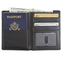 Tout nouveau produit personnalisé étanche en cuir véritable porte-passeport portefeuille de voyage