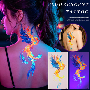 <span class=keywords><strong>Tatuajes</strong></span> Fluorescentes Estilo Europeo Americano, Resistentes al Agua, Impresión a Cuatro Colores, <span class=keywords><strong>Tatuajes</strong></span> de Acuarela Estilo Instagram - Product Image 1