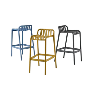 Tabouret <span class=keywords><strong>de</strong></span> <span class=keywords><strong>bar</strong></span> et <span class=keywords><strong>chaise</strong></span> <span class=keywords><strong>de</strong></span> salle à manger légers, écologiques, avec dossier et structure en plastique, style moderne et minimaliste <span class=keywords><strong>de</strong></span> luxe léger - Product Image 1