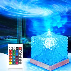 Proyector de Olas Oceánicas con Efecto de Aurora Boreal, Luz Nocturna con Ondas de Agua, Rotación de Colores, Funciona con Enchufe y Batería - Product Image 1