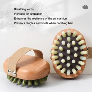 Venta al por mayor masaje cuero cabelludo Jade Gua Sha peine desintoxicación Facial masajeador herramienta reafirmante piel Xiuyu Guasha piedra para todo el mundo - Product Image 2