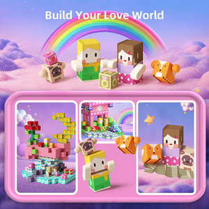 Mini mundo educativo para niños, bloques de construcción magnéticos, juguete de imán cuadrado, modelo de montaje, juegos de plástico - Product Image 3