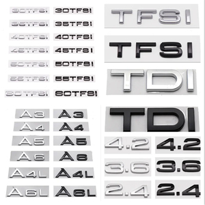3D ABS coche trasero maletero Logo pegatina 2,0 3,0 4,0 30 35 40 45 50 55 60 TFSI TDI V6T 2,0 T para Audi <span class=keywords><strong>A1</strong></span> A3 A4 A5 A6 A7 A8 <span class=keywords><strong>Q2</strong></span> Q3 Q5 Q7 - Product Image 2