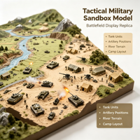 Modèle de terrain de bataille militaire personnalisé pour sandbox