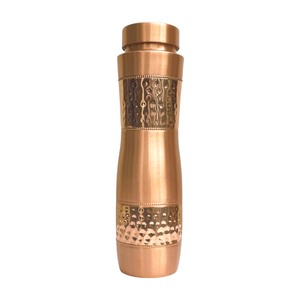 Bouteille d'eau portable en cuivre classique, réutilisable, écologique, anti-fuite, avec bouchon sécurisé, pour la salle de sport, le bureau, les voyages - Product Image 5