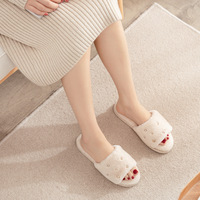Hiver Open Toe Christmas Soft Warm Fluffy Faux Fur Indoor Home Winter Slippers for Women snowflake Metal ornament