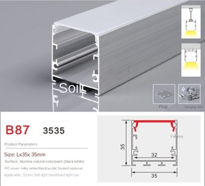 Đình chỉ tuyến tính ánh sáng <span class=keywords><strong>LED</strong></span> dải nhôm kênh với PMMA acrylic khuếch tán bìa cho <span class=keywords><strong>LED</strong></span> Nhôm hồ sơ - Product Image 4