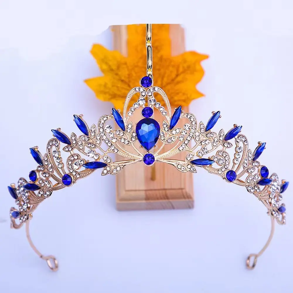 Nuovo stile corona da sposa accessori per capelli barocchi acqua goccia di diamante principessa Tiara abito da sposa cerchietto