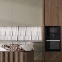 Ensemble d'unités de cuisine de luxe en contreplaqué à surface solide, meuble d'angle moderne, armoire murale de cuisine avec système de levage