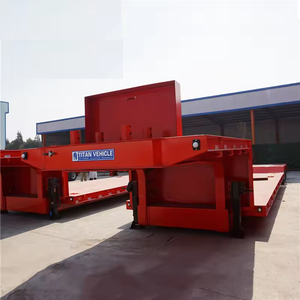 80 tonnes col de cygne lit bas échelle hydraulique 3 essieux Lowboy semi-remorque camion commercial remorque - Product Image 4